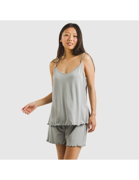 Pigiama con spalline soft tinta unita Pigiama con spalline soft tinta unita