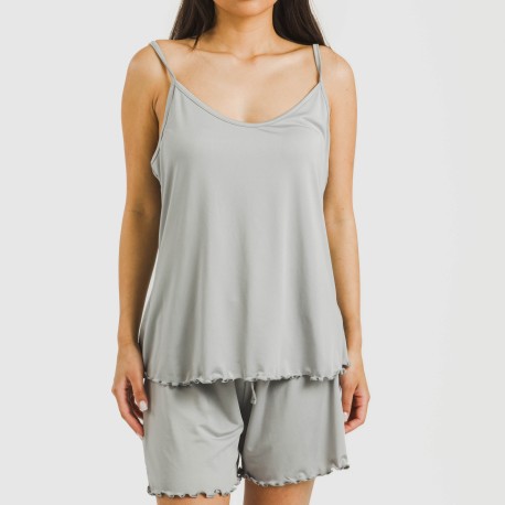 Pigiama con spalline soft tinta unita