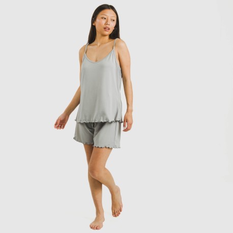 Pigiama con spalline soft tinta unita