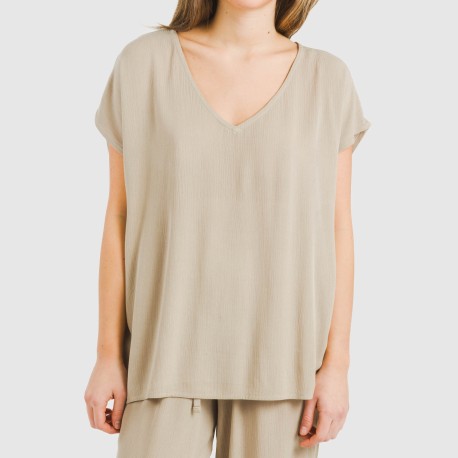 Maglia manica ampia viscosa bambula tinta unita