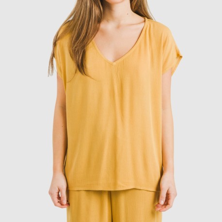 Maglia manica ampia viscosa bambula tinta unita