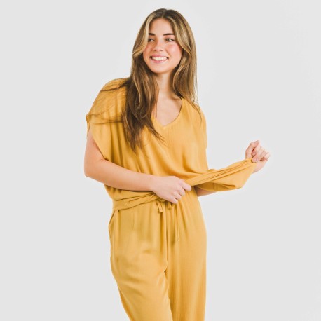 Maglia manica ampia viscosa bambula tinta unita