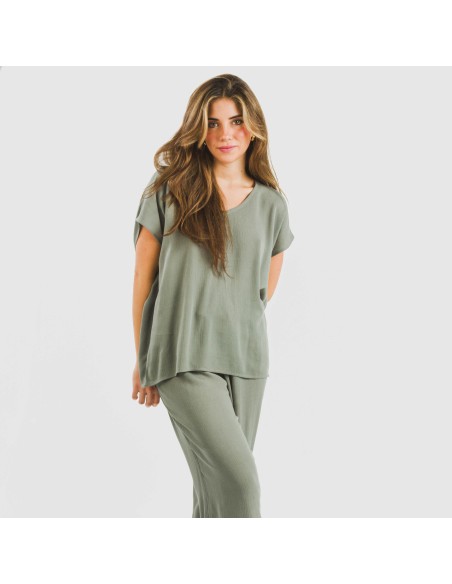 Maglia manica ampia viscosa bambula tinta unita Maglia manica ampia viscosa bambula tinta unita