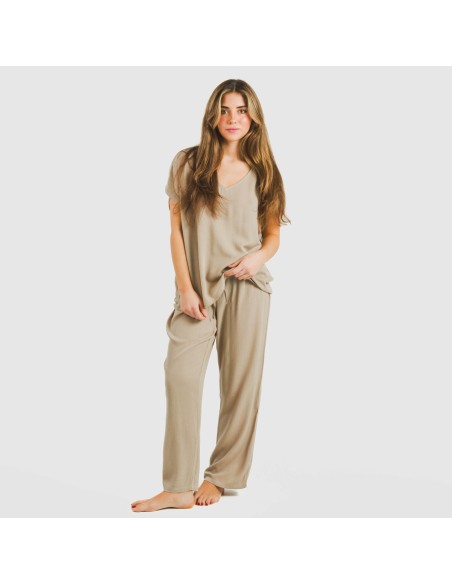 Pantalone viscosa bambula tinta unita