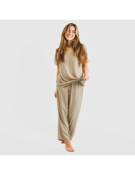 Pantalone viscosa bambula tinta unita