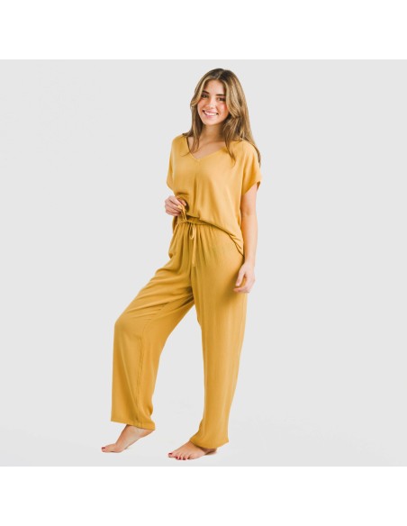 Pantalone viscosa bambula tinta unita