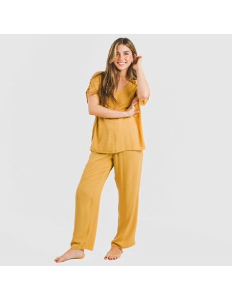 Pantalone viscosa bambula tinta unita