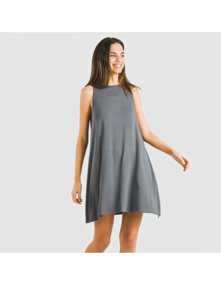 Vestito corto canotta viscosa tinta unita