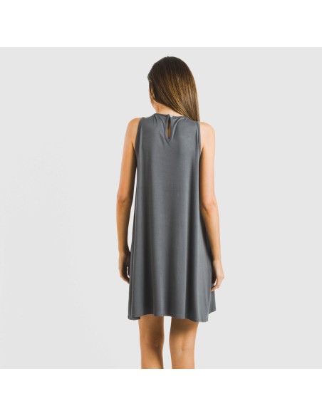 Vestito corto canotta viscosa tinta unita