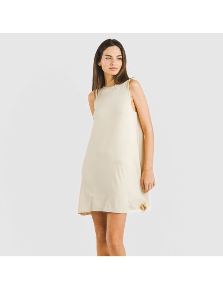 Vestito corto canotta viscosa tinta unita