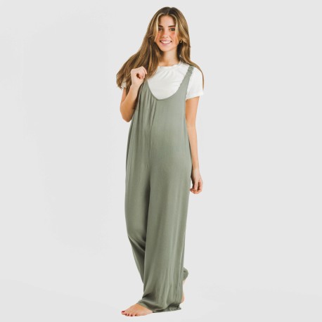 Tuta lunga donna viscosa bambula tinta unita