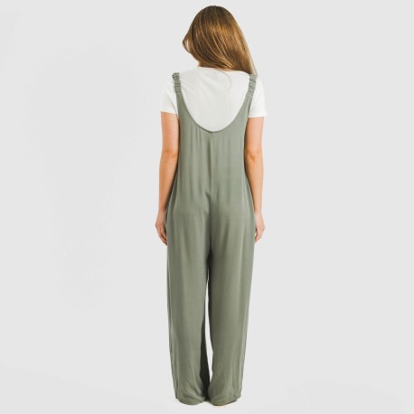 Tuta lunga donna viscosa bambula tinta unita