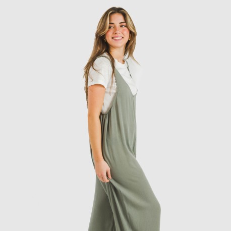 Tuta lunga donna viscosa bambula tinta unita