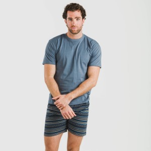 Pigiama corto cotone uomo Evelio blu navy