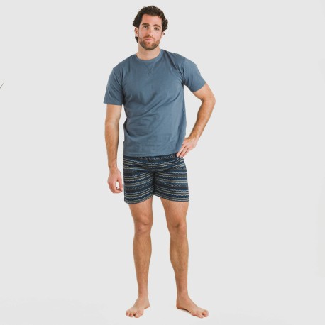 Pigiama corto cotone uomo Evelio blu navy