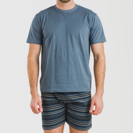 Pigiama corto cotone uomo Evelio blu navy
