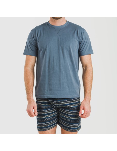 Pigiama corto cotone uomo Evelio blu navy Pigiama corto cotone uomo Evelio blu navy