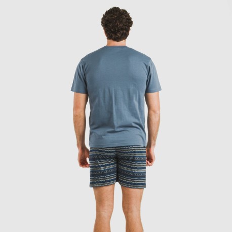Pigiama corto cotone uomo Evelio blu navy