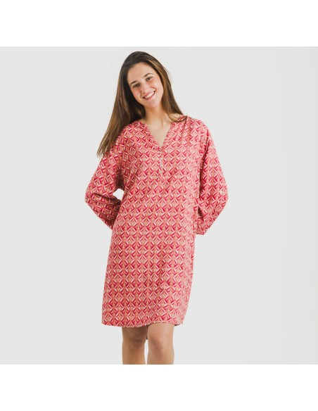 Camicia lunga viscosa Eloina marsala