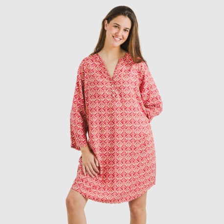 Camicia lunga viscosa Eloina marsala