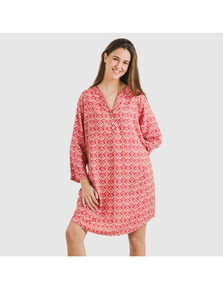 Camicia lunga viscosa Eloina marsala