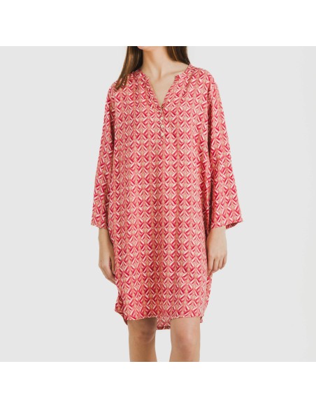 Camicia lunga viscosa Eloina marsala