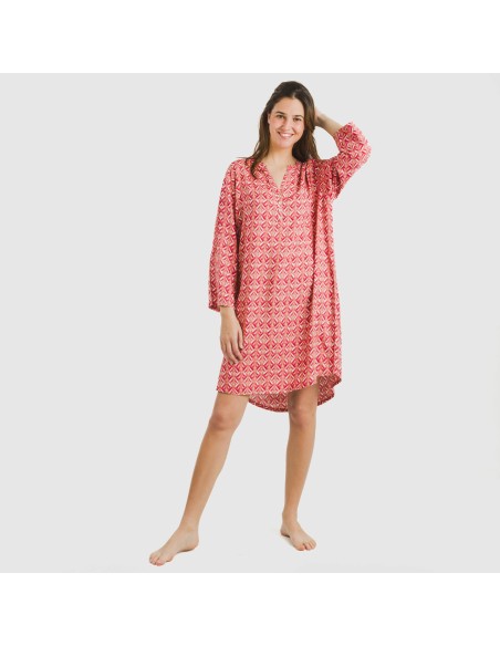 Camicia lunga viscosa Eloina marsala