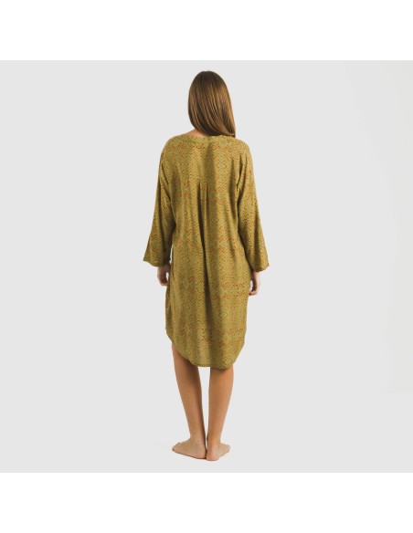 Camicia lunga viscosa Silda verde militare Camicia lunga viscosa Silda verde militare