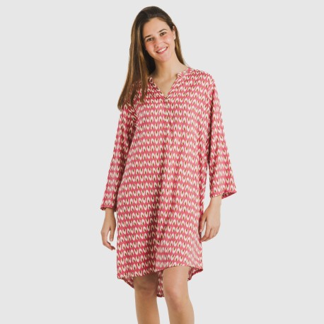 Camicia lunga viscosa Tana marsala