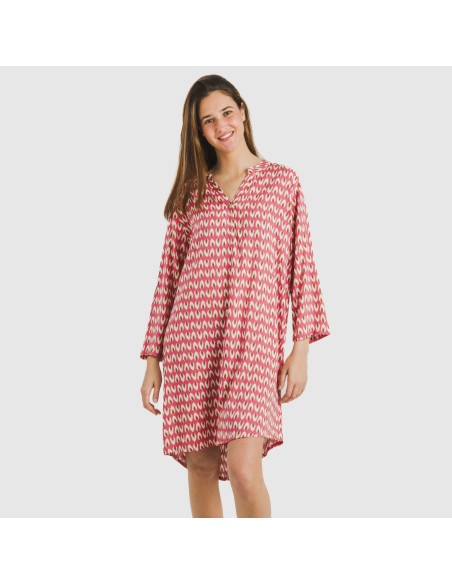 Camicia lunga viscosa Tana marsala