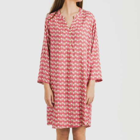 Camicia lunga viscosa Tana marsala