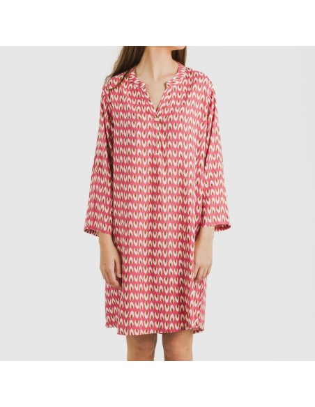 Camicia lunga viscosa Tana marsala