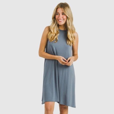 Vestito corto canotta viscosa tinta unita