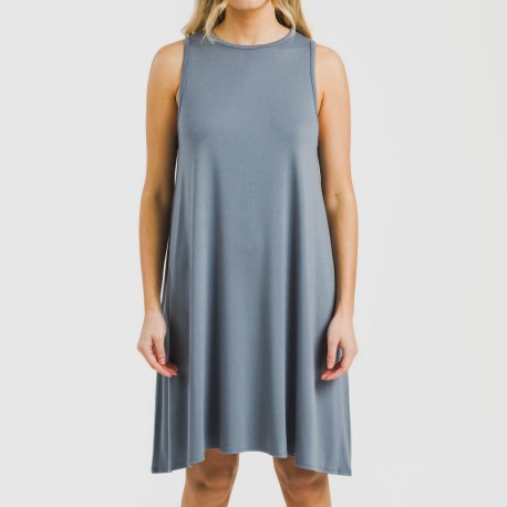 Vestito corto canotta viscosa tinta unita