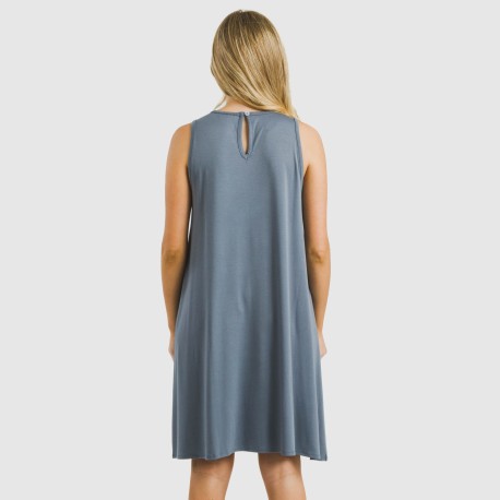 Vestito corto canotta viscosa tinta unita