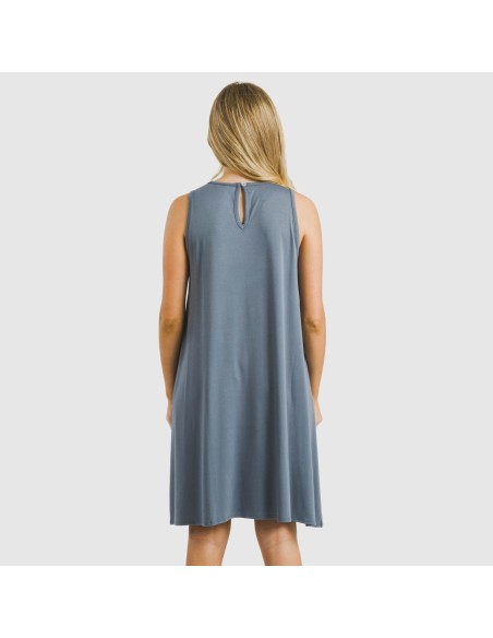 Vestito corto canotta viscosa tinta unita