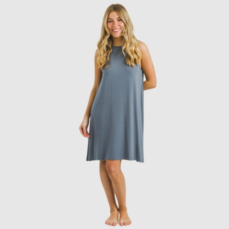 Vestito corto canotta viscosa tinta unita