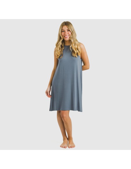 Vestito corto canotta viscosa tinta unita