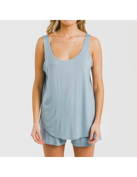Pigiama corto canotta viscosa tinta unita