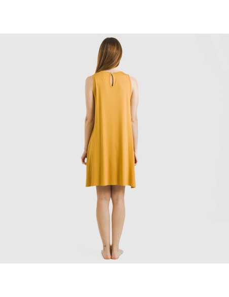 Vestito corto canotta viscosa tinta unita