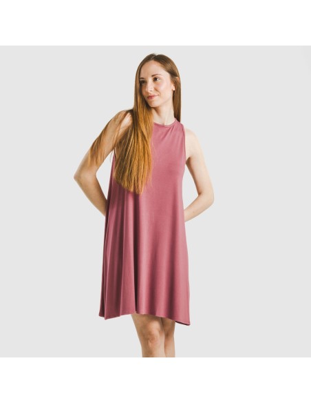 Vestito corto canotta viscosa tinta unita