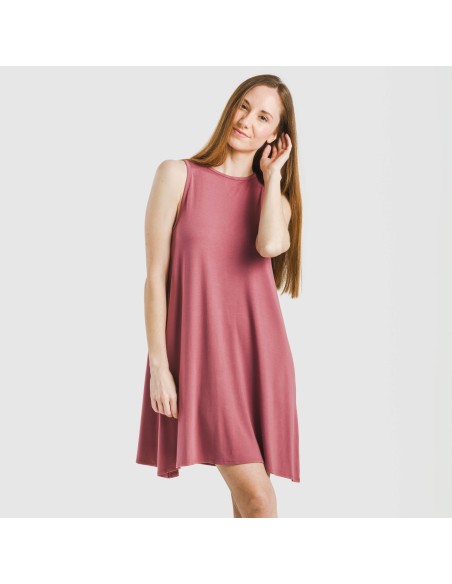 Vestito corto canotta viscosa tinta unita