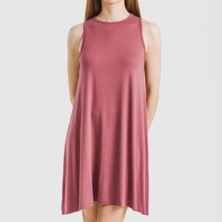 Vestito corto canotta viscosa tinta unita
