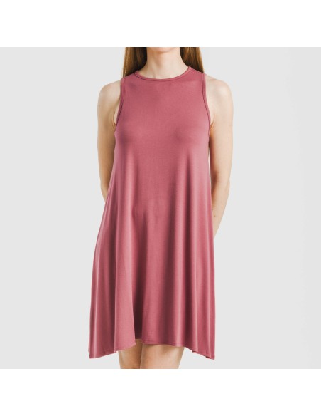 Vestito corto canotta viscosa tinta unita