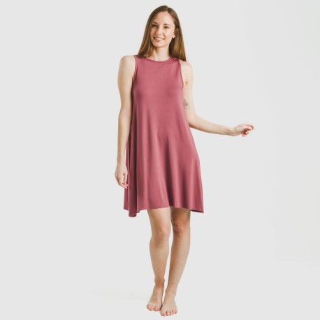 Vestito corto canotta viscosa tinta unita