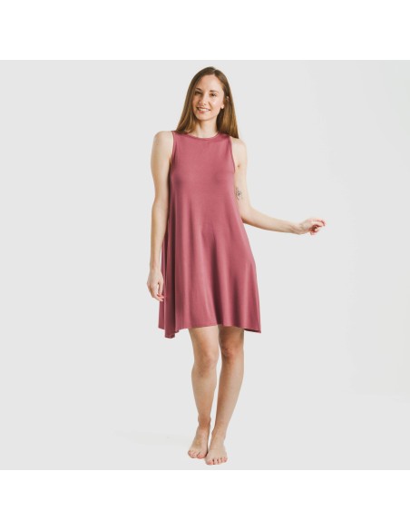 Vestito corto canotta viscosa tinta unita