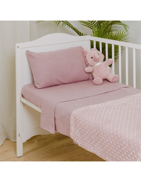 Set di lenzuola flanella tinta unita culla