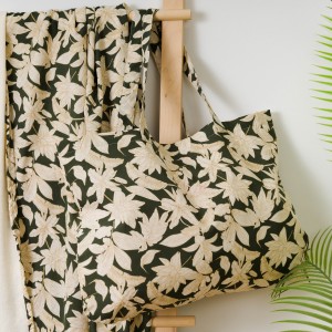 Pack Telo mare pareo + Borsa Charamo verde militare