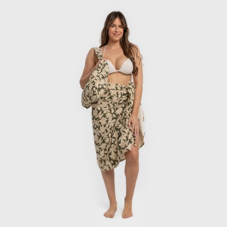 Pack Telo mare pareo + Borsa Charamo verde militare