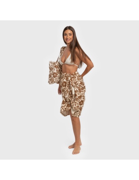 Pack Telo mare pareo + Borsa Alexis marrone